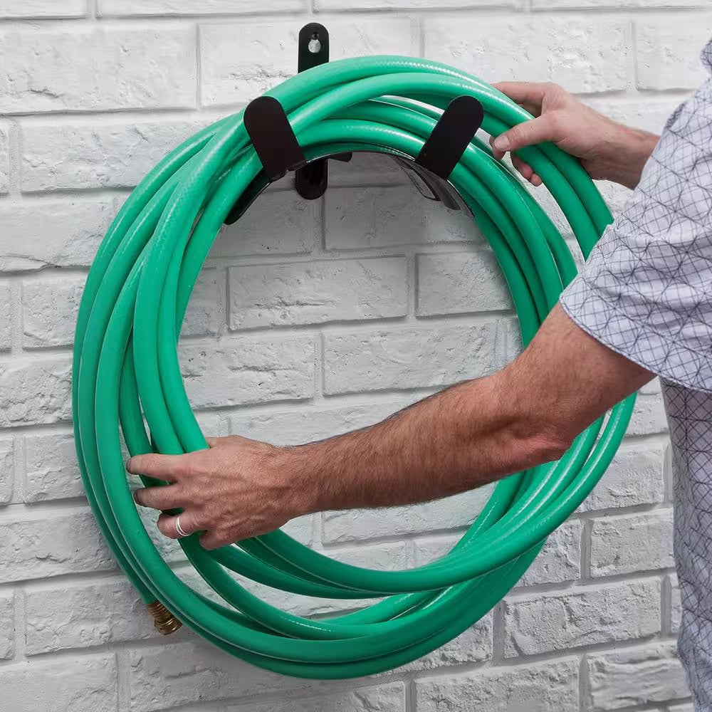 125 Ft. Americana Black Steel Heavy-Duty Wall Mounted Garden Hose Reel