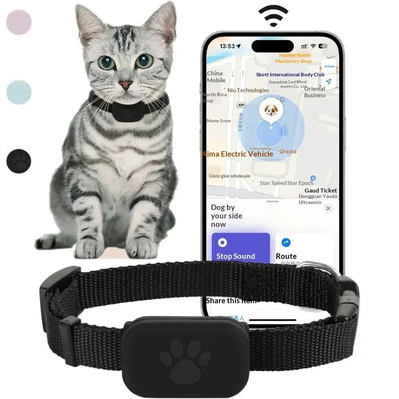 Pet GPS Tracker for Apple Find My App Waterproof Anti-Lost Locator for Dogs Cats Collar Global Real Time Tracking