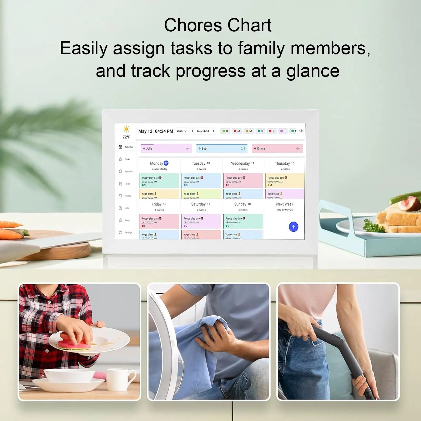Wifi Smart Digital Calendar 15.6 Inch 1080P HD Touchscreen App Control Interactive Electronic Calendar DIY Planner Picture Frame