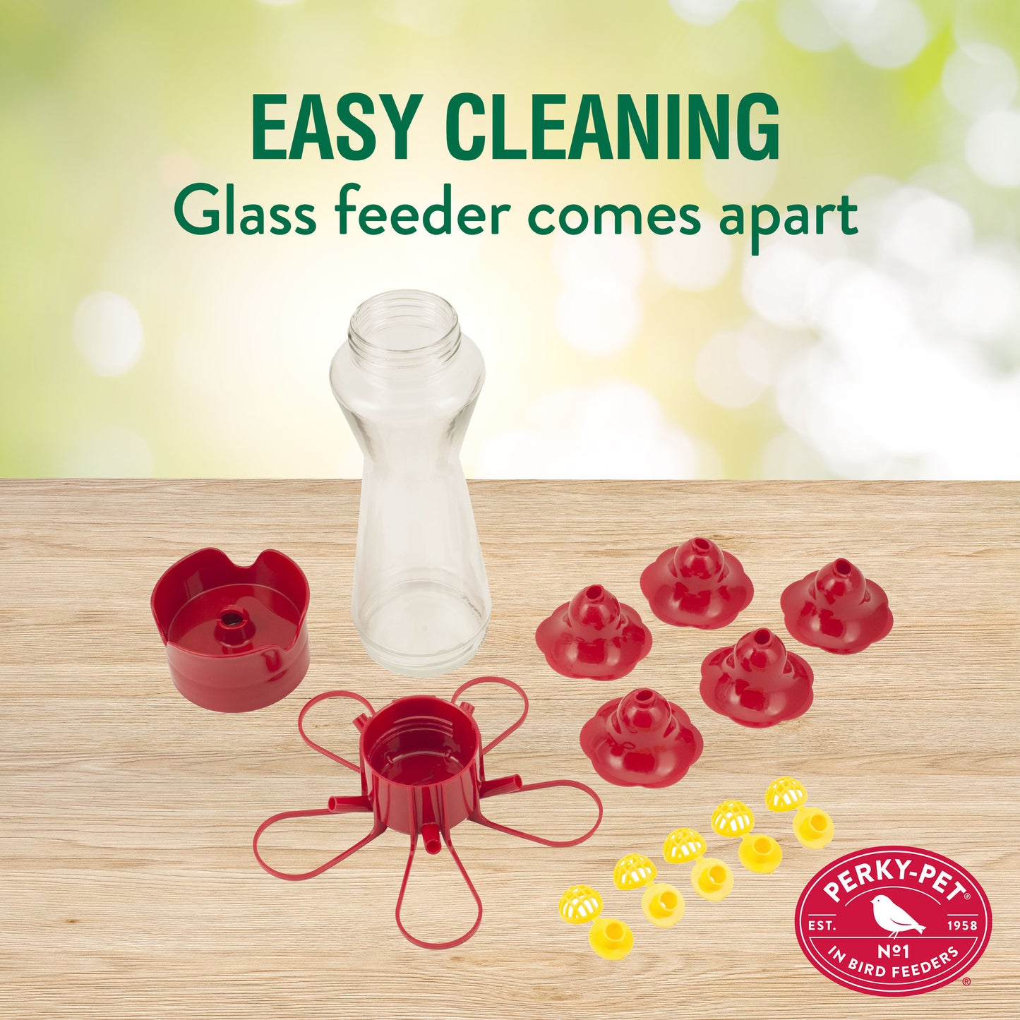Favored Pinch-Waist Glass Hanging Squirrel-Resistant Nectar Hummingbird Feeder - 16-Oz