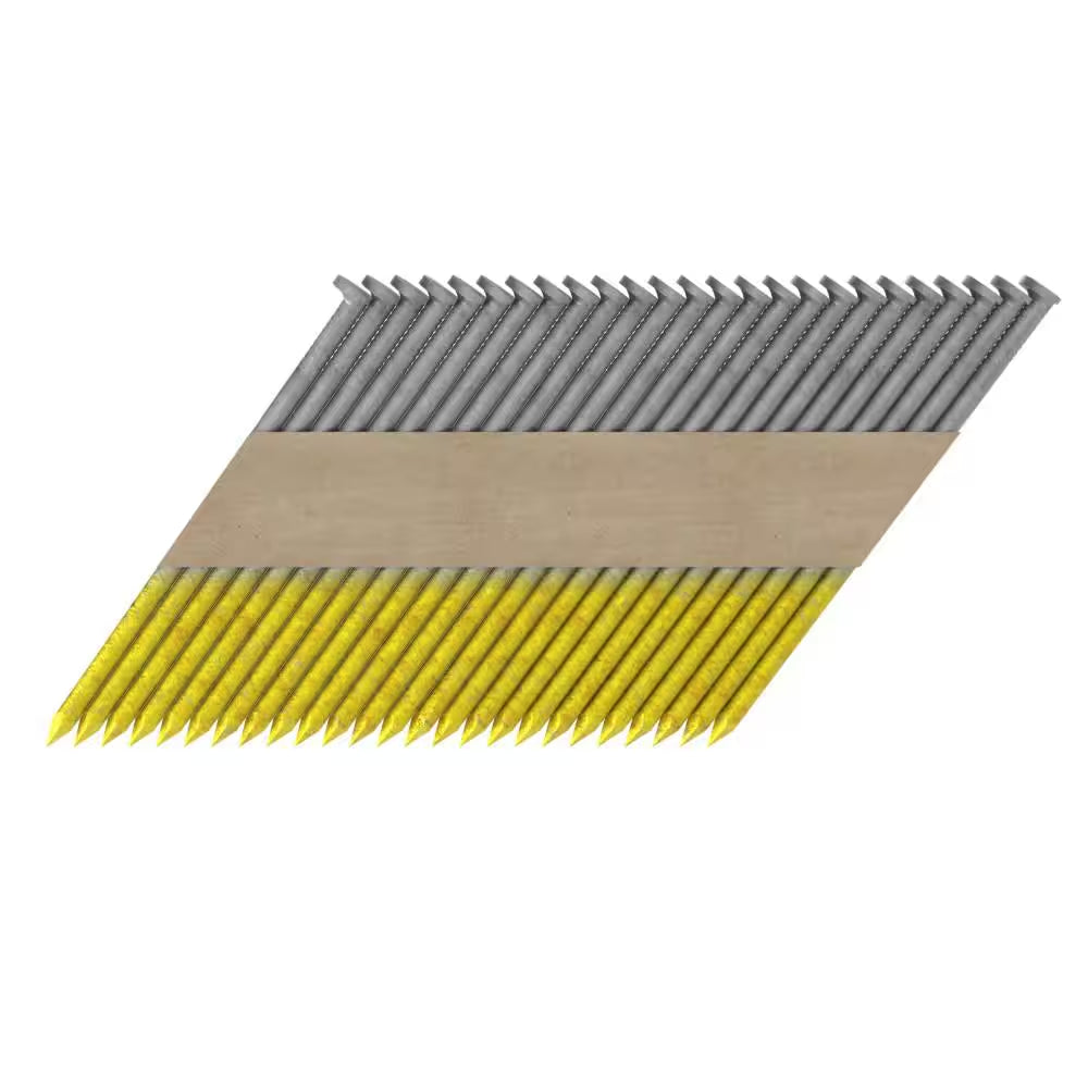3 In. X 0.120 In. 30° Paper Collated Bright Coated Smooth Shank Clip-Head Framing Nails 2000 per Box