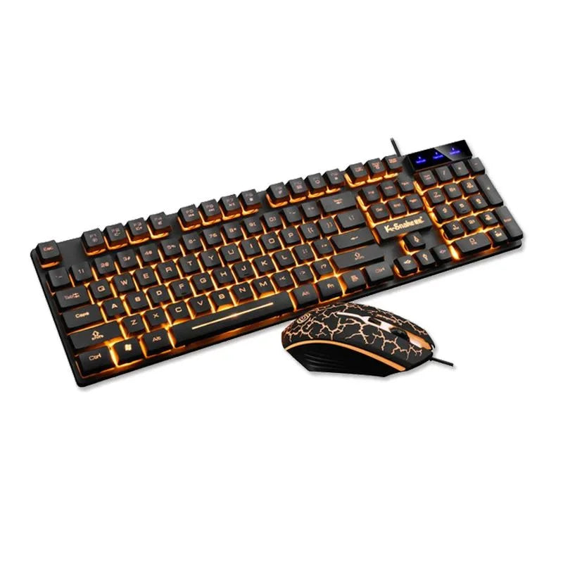 KM320 Keyboard and Mouse Set Waterproof Luminous Game Backlit Keyboard
