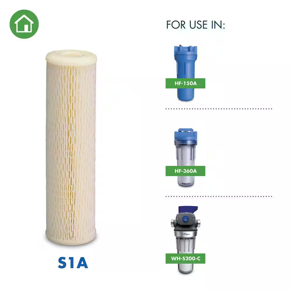 Universal 20-Micron Pleated Sediment Replacement Cartridge Water Filtration System