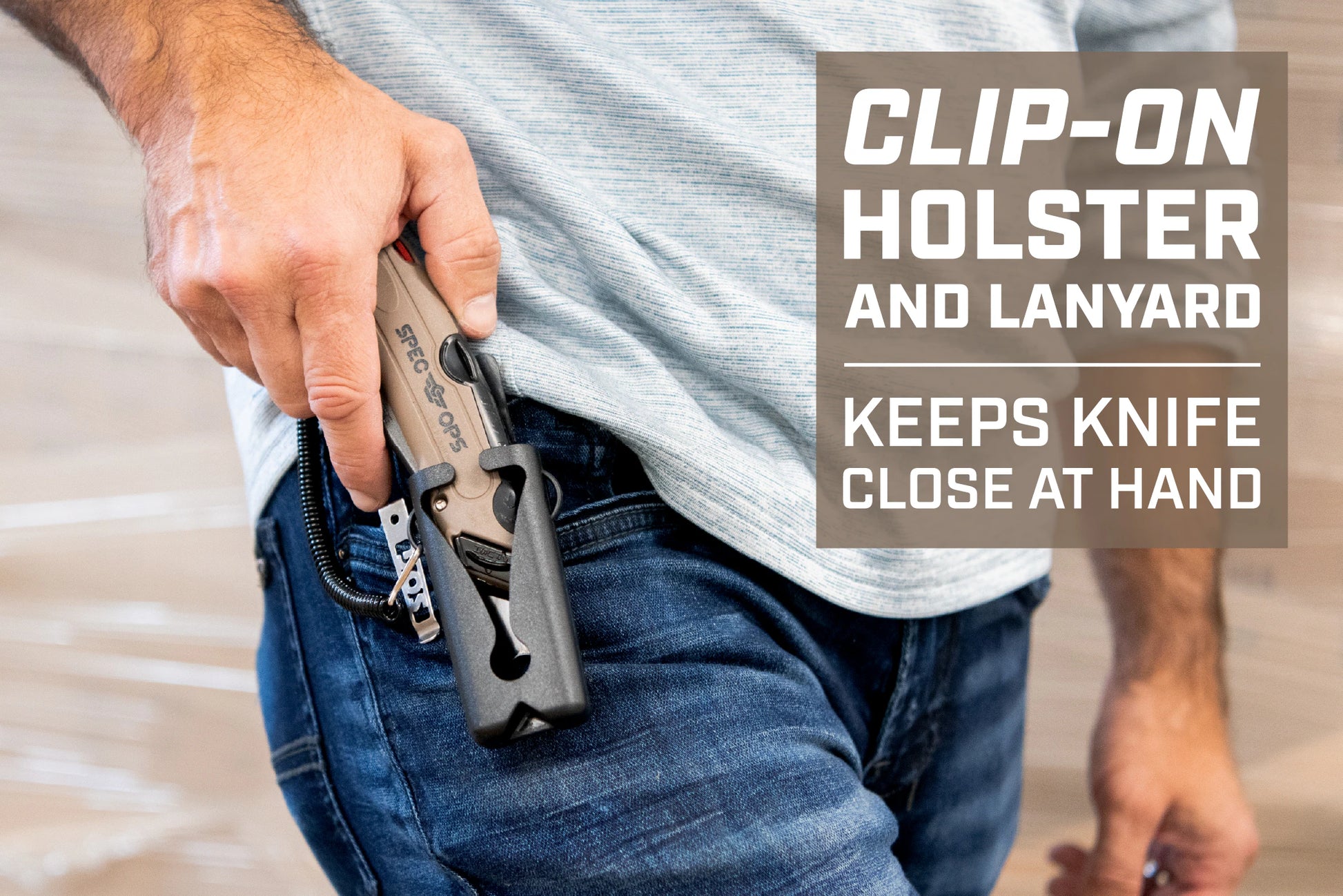 Safety Knife Box Cutter, Includes Holster and Lanyard 4Mm 2 -Blade Utility Knife with on Tool Blade Storage