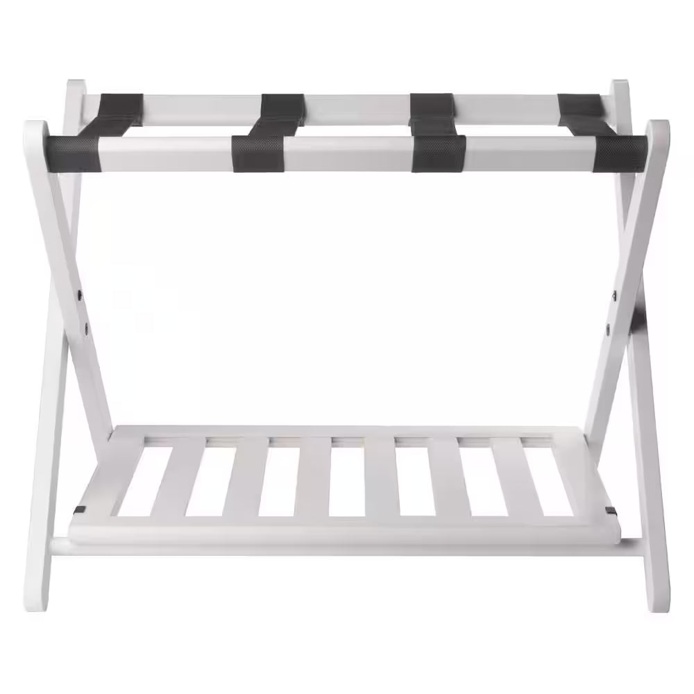 Winsome Reese White Luggage Rack with Shelf