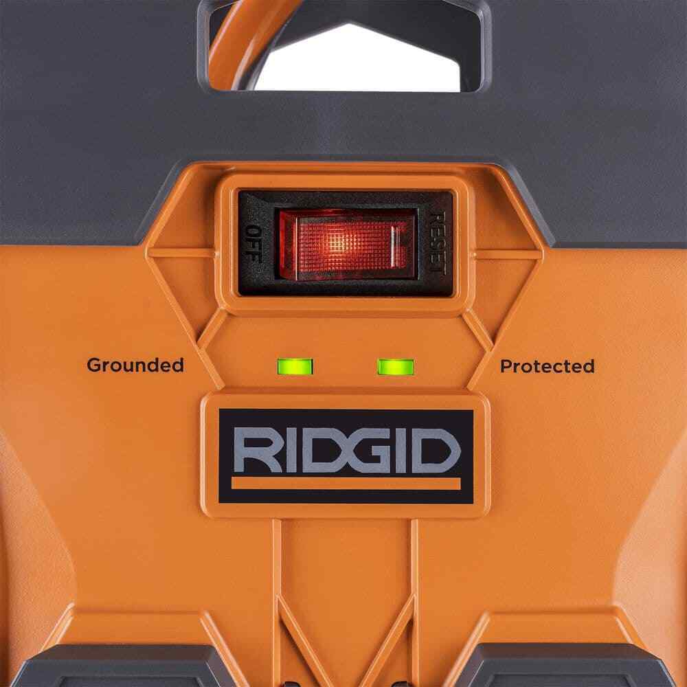 RIDGID  10 ft. Cord 10-Outlet, 2.4 Amp USB-A, 15-Watt USB-C, 4200J Surge Protector
