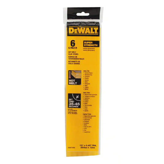DEWALT  10 in. x 7/16 in. Diameter Hot Melt Full Size Glue Sticks (6 Pack)