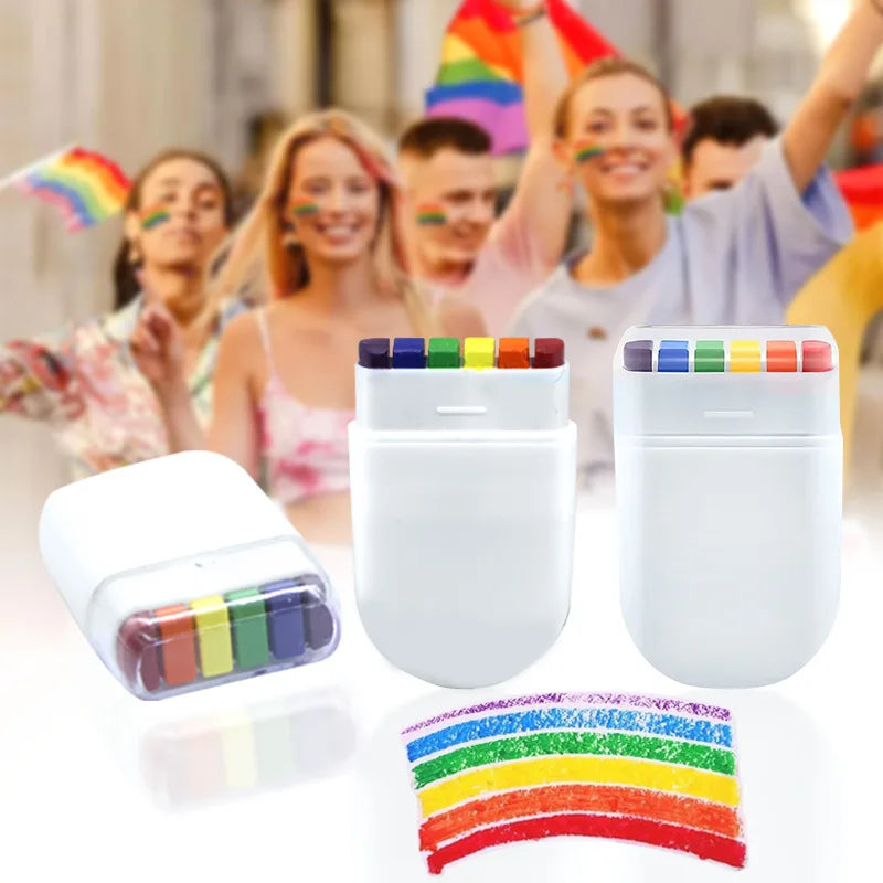 6 Colors Rainbow Crayon Paint Stick - Colorful Birthday Party Favors , Family Theme Party Supplies Gift