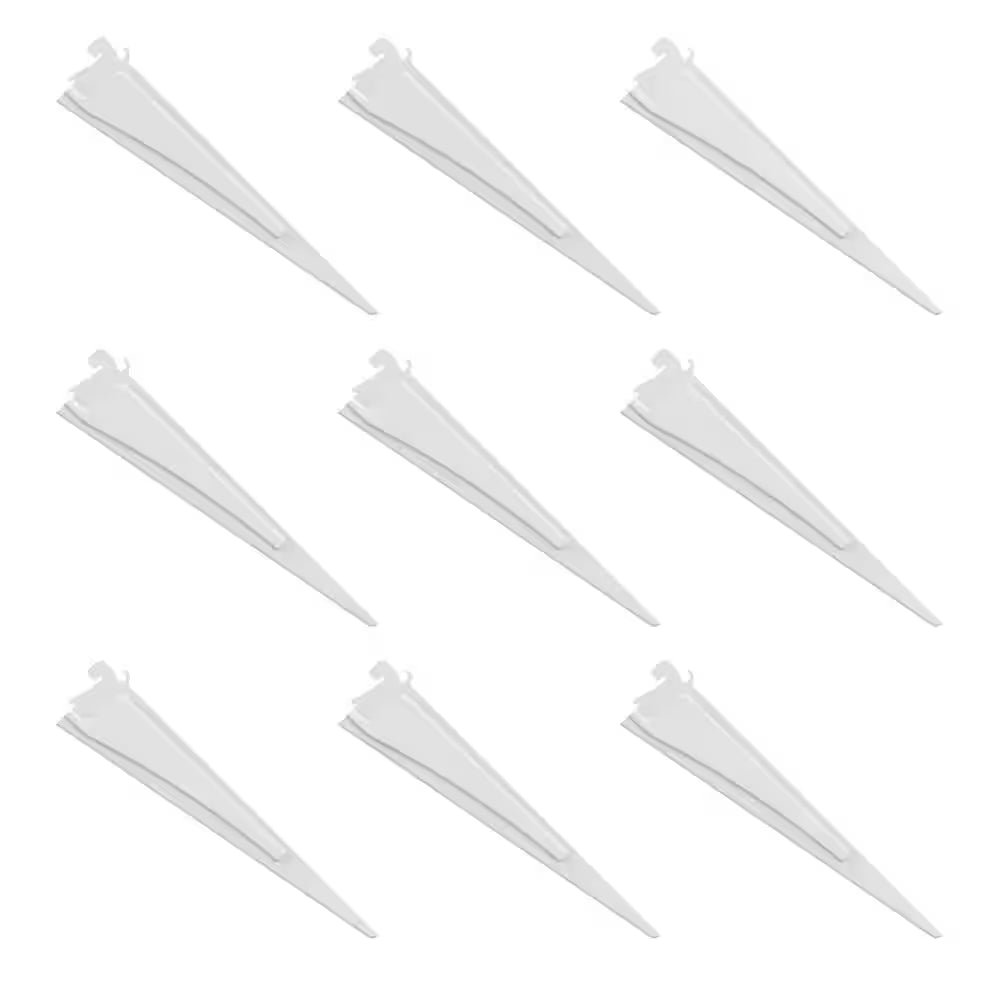 Shelftrack 12 In. X .5 In. White Shelf Bracket (9 Pieces)