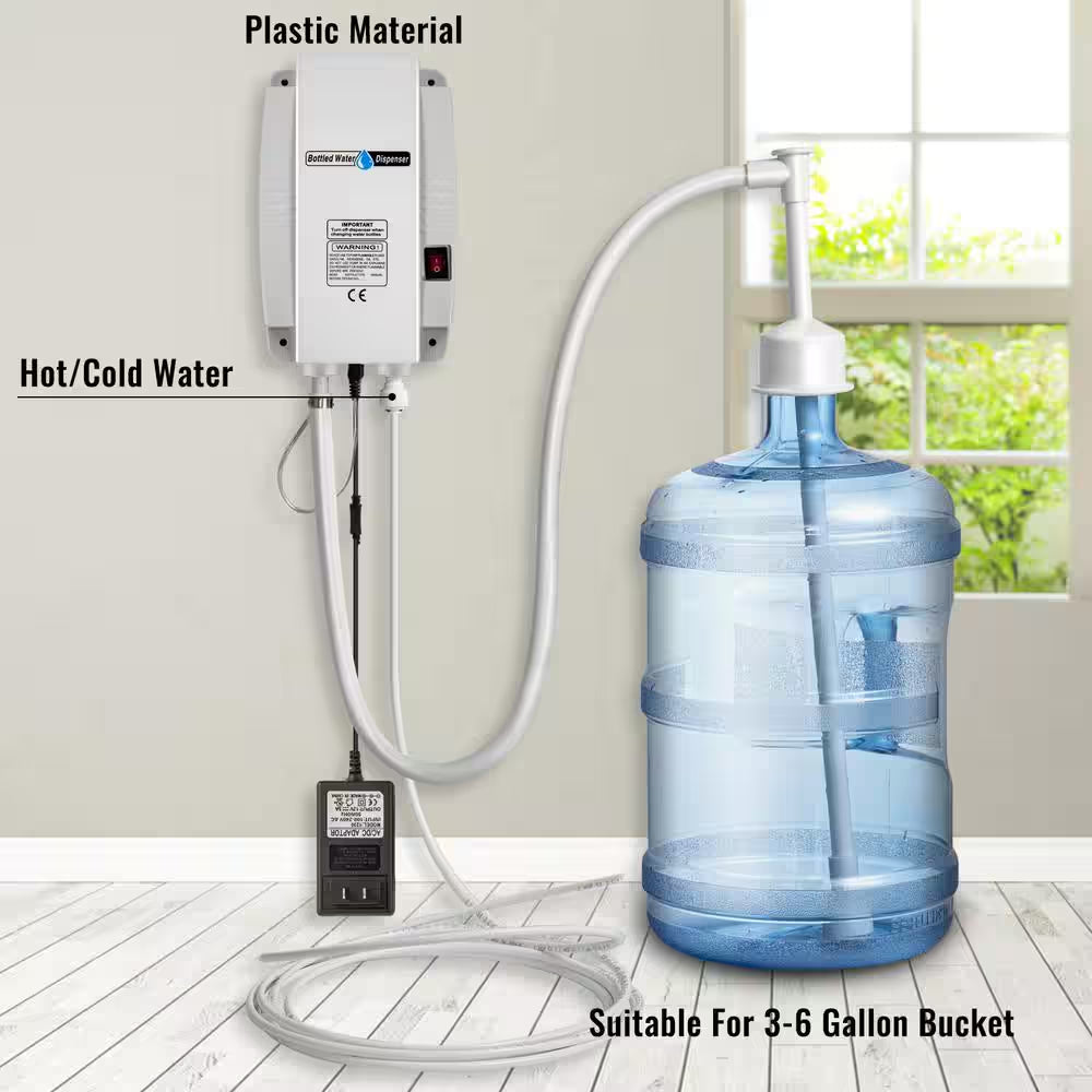 Bottled Water Dispenser Pump System, 110V 20Ft US Plug High Flow Bottled Water Pump with Single Inlet