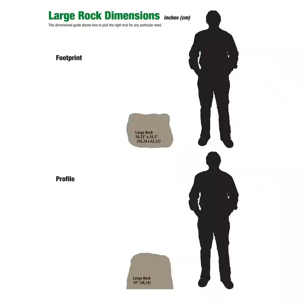 18-1/2 In. L X 24 In. W X 17-1/2 In. H Sandstone Large Resin Landscape Rock