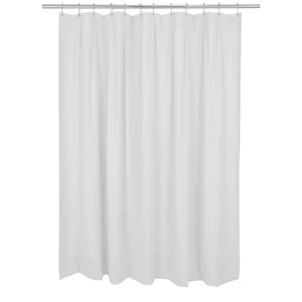 70 In. X 72 In. White Mildew Resistant Shower Curtain Liner