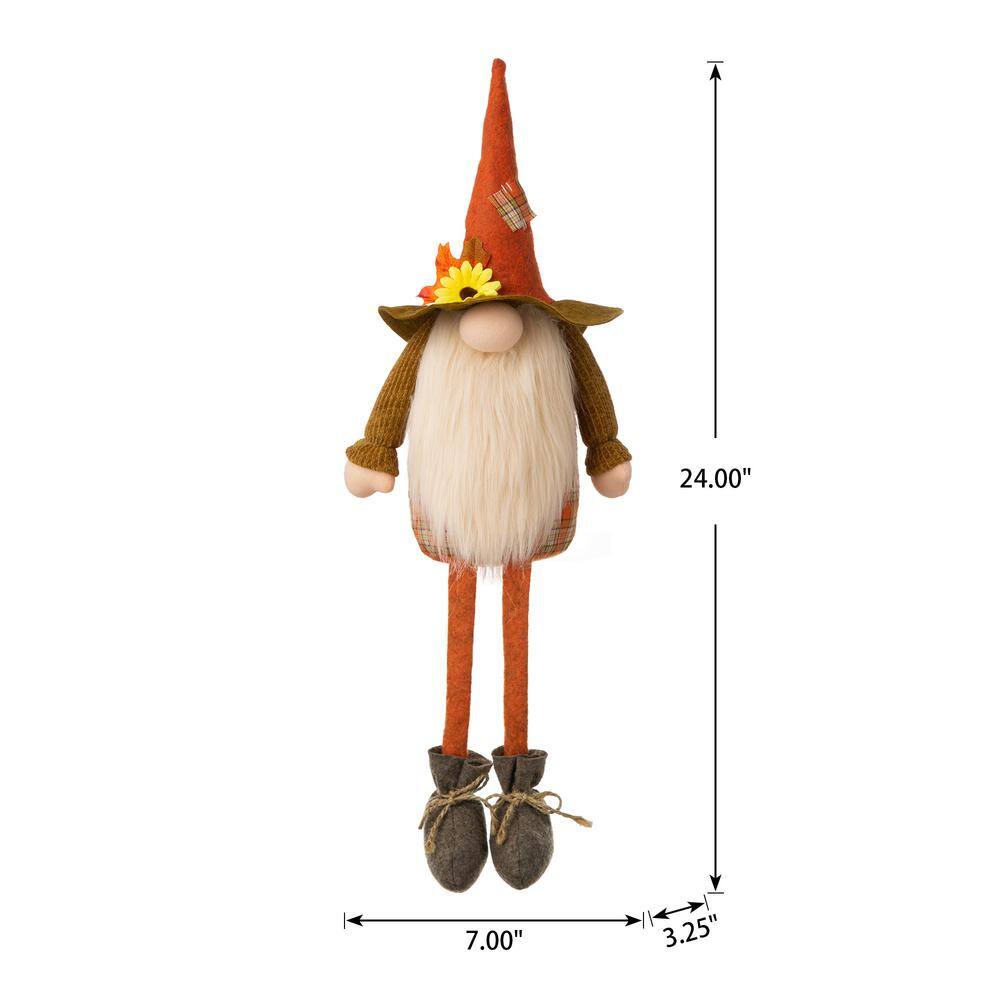 Glitzhome 24 in. H Fall Fabric Gnome Shelf Sitter Decor