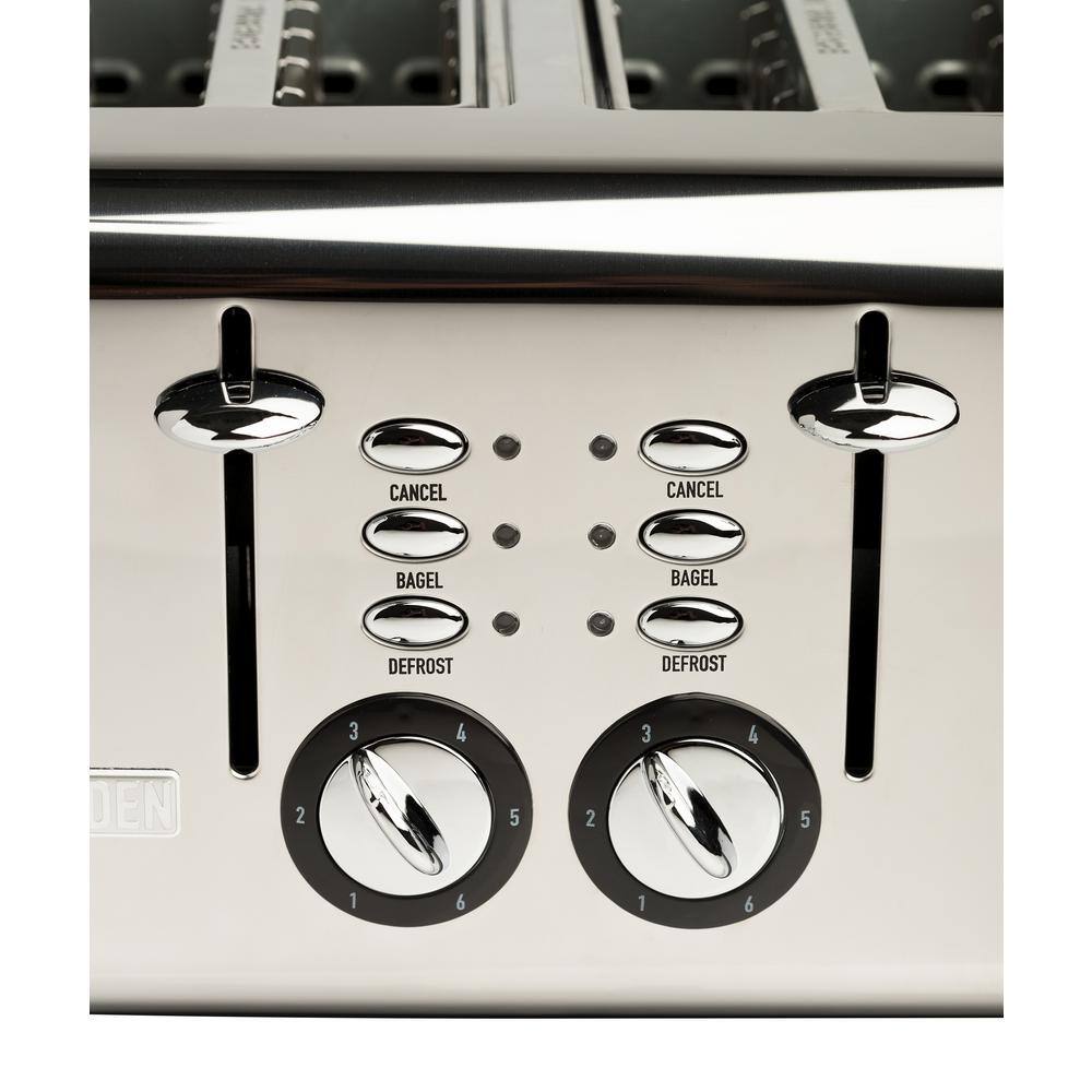 HADEN Cotswold 1500-Watt 4-Slice Wide Slot Putty Retro Toaster with Removable Crumb Tray and Adjustable Settings