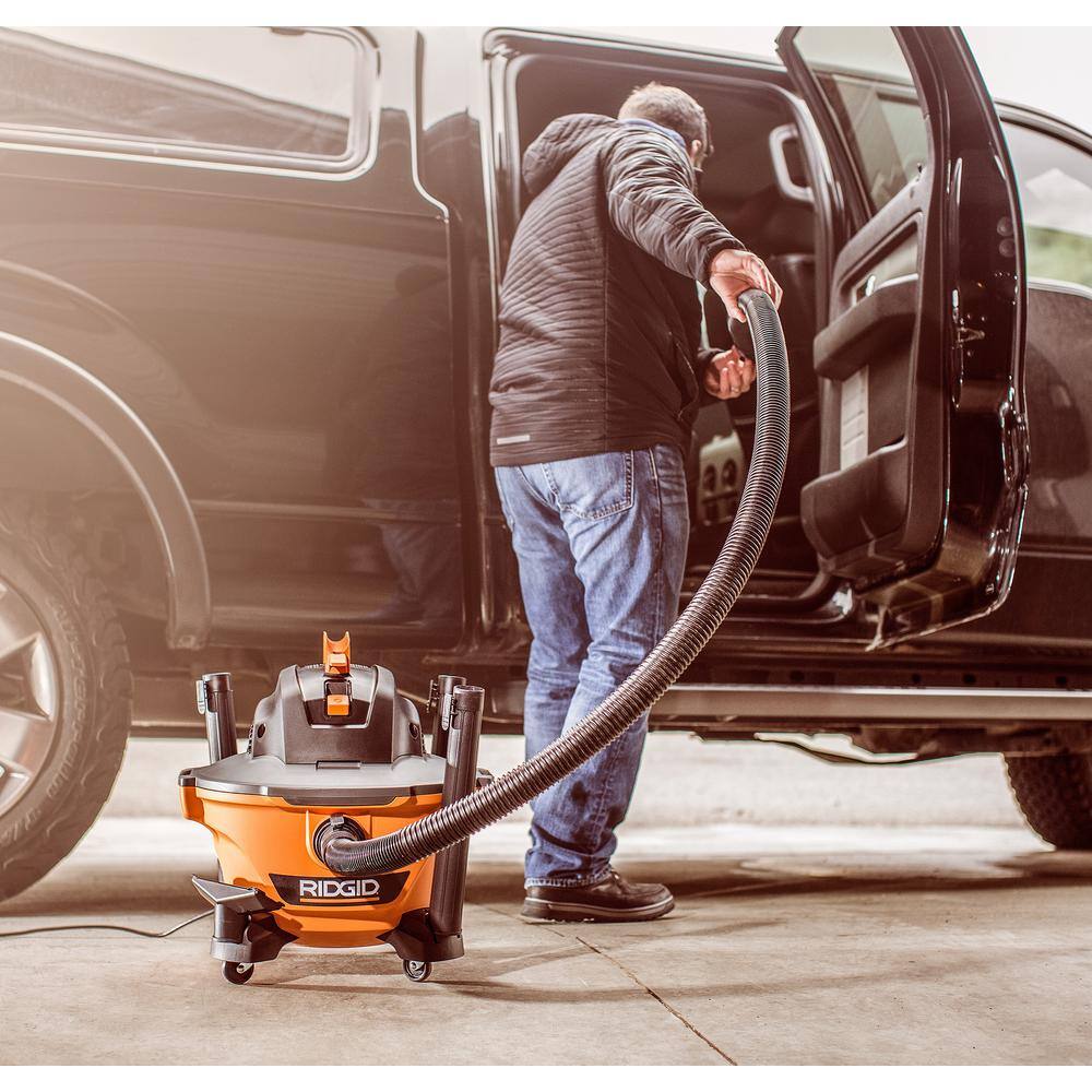 RIDGID 6 Gallon 3.5 Peak HP NXT Wet/Dry Shop Vacuum with Filter, Hose, Wands, Utility Nozzle, Crevice Tool and Dusting Brush