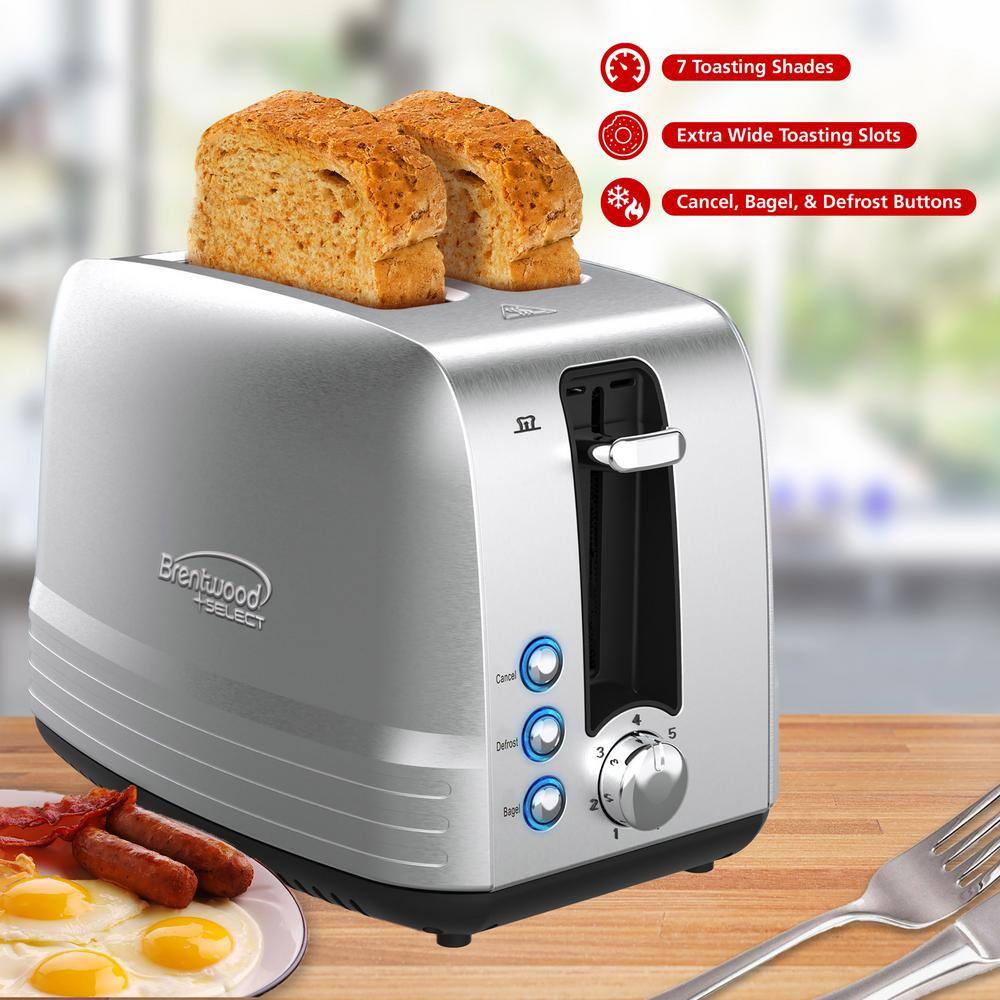 Brentwood Select Extra Wide 2-Slot Stainless Steel Toaster