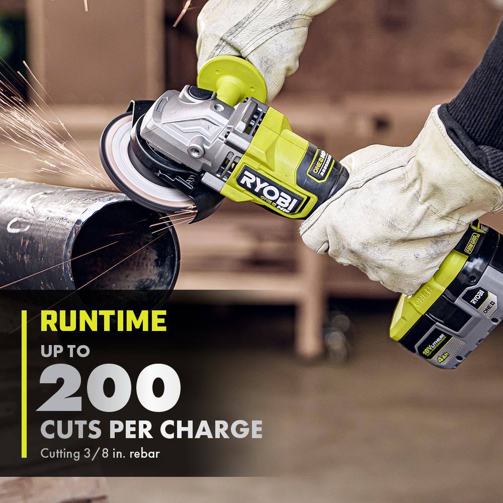 RYOBI ONE+ HP 18V Brushless Cordless 4-1/2 in. Angle Grinder (Tool Only)