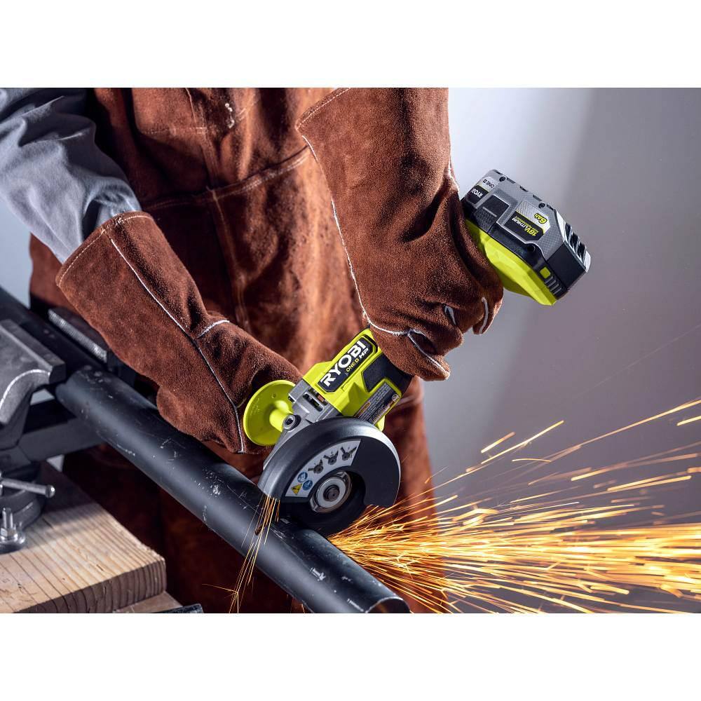 RYOBI ONE+ HP 18V Brushless Cordless 4-1/2 in. Angle Grinder (Tool Only)