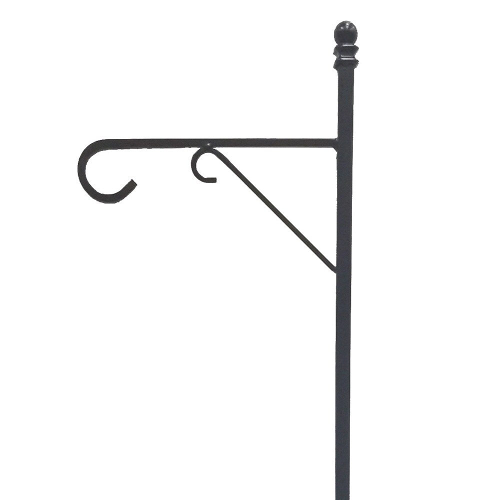 64-In Black Powder Coated Metal Traditional Shepherd'S Hook