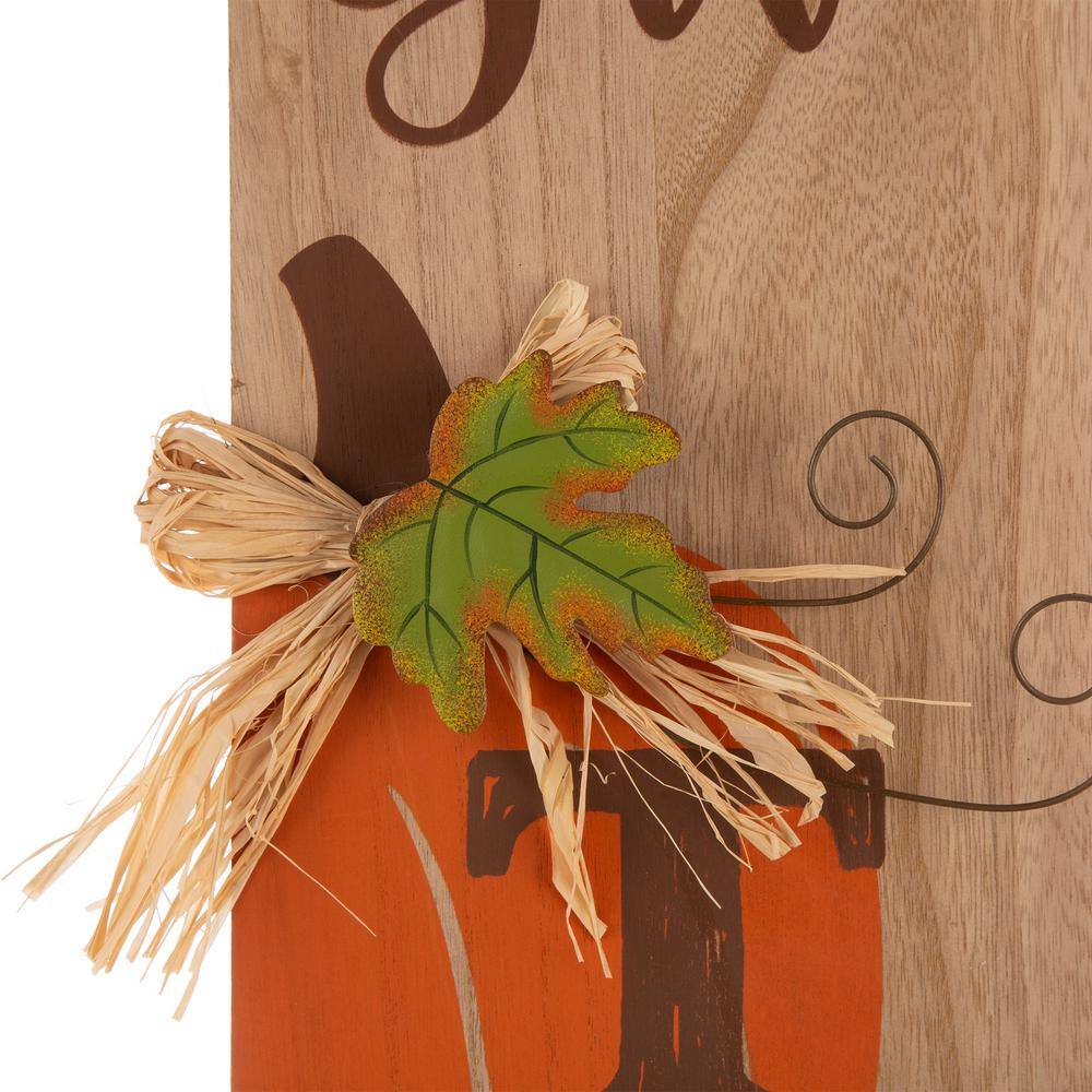 Glitzhome 42.00 in. H Thanksgiving Wooden Pumpkin Porch Sign