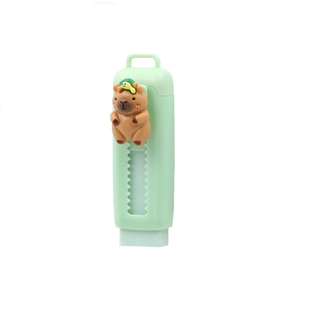 1/4Pcs Capybara Erasers Set Cartoon Design 4B Eraser Retractable for Drawing Exams Kids Students Back to School Stationery A3013