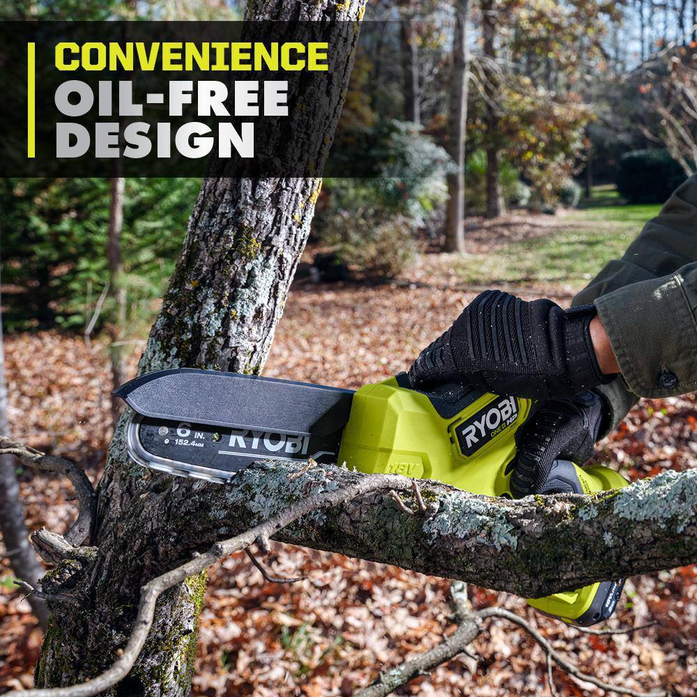 RYOBI ONE+ HP 18V Brushless 6 in. Battery Compact Pruning Mini Chainsaw (Tool Only)