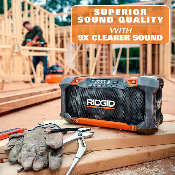 RIDGID  18V Hybrid Jobsite Radio with Bluetooth Technology (Tool Only)