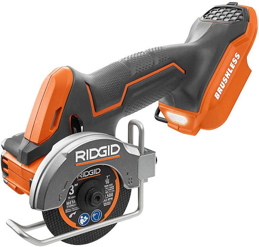 RIDGID  18V SubCompact Brushless Cordless 3 in. Multi-Material Saw (Tool Only) with (3) Cutting Wheels