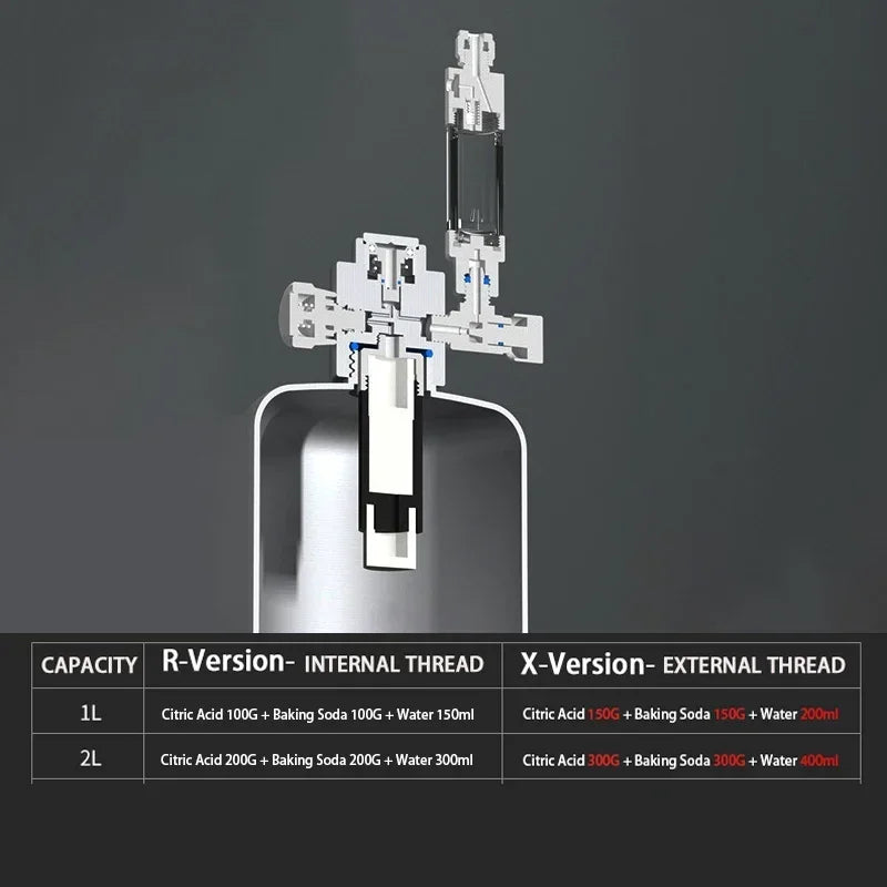 Aquarium CO2 Generator System Kit Stainless Steel CO2 Cylinder Generator System Carbon Dioxide Reactor Kit for Plant Fish