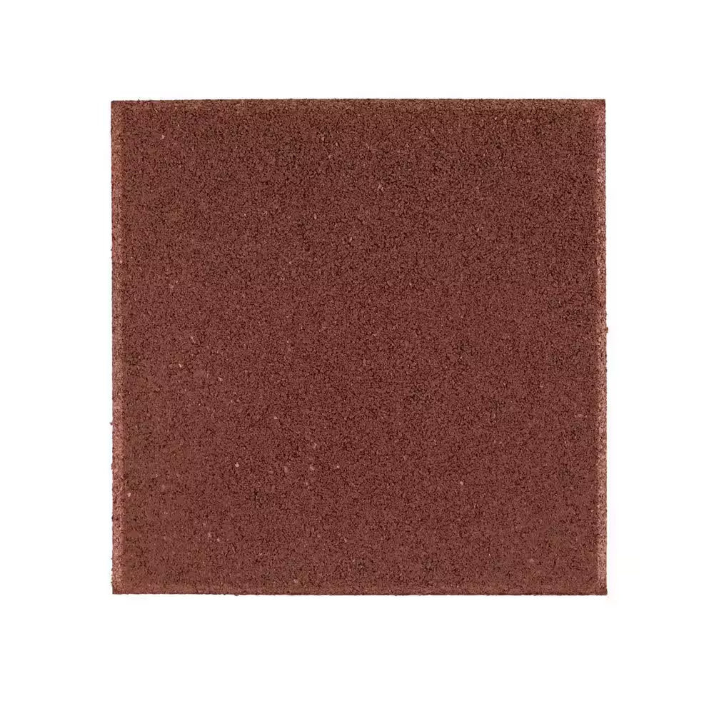 12 In. X 12 In. X 1/2 In. Red Square Rubber Paver (12-Pack)