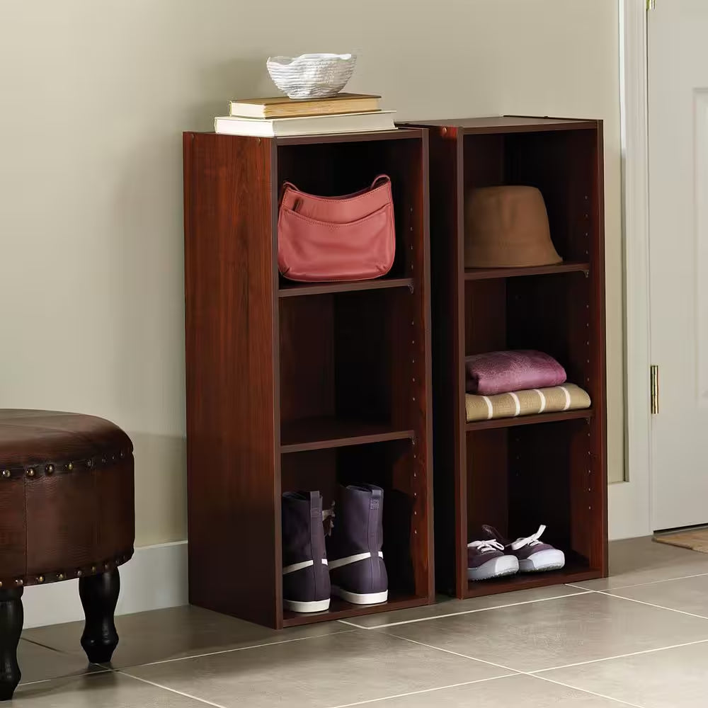 Stackable 31.5 In. H X 12.13 In. W X 11.63 In. D Laminate 3-Cube Storage Organizer