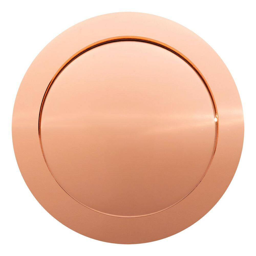 Circular 2.8125 In. H X 2.5 In. D Polished Copper in Brass, Decorative Drain Cover Easy Touch Tub and Shower Trim