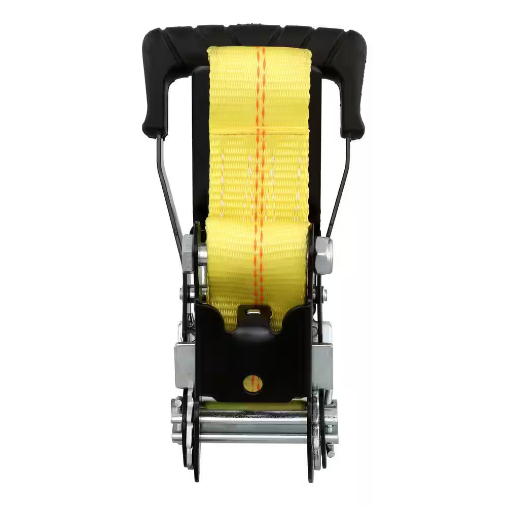 2 In. X 27 Ft. Heavy-Duty Ratchet Tie-Down Strap with Flat Hooks