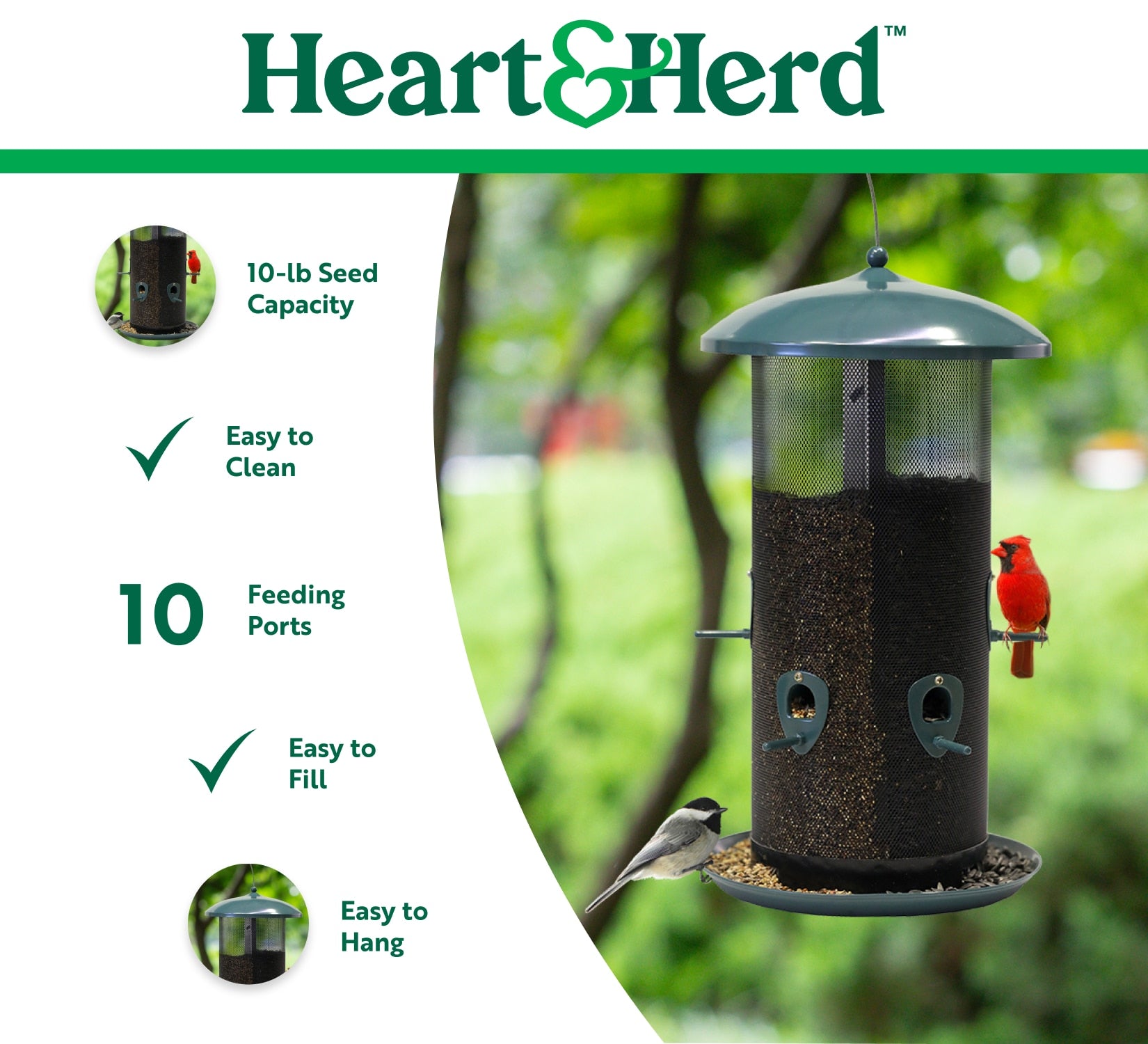 Mesh Hanging Hopper Bird Feeder - 10-Lb
