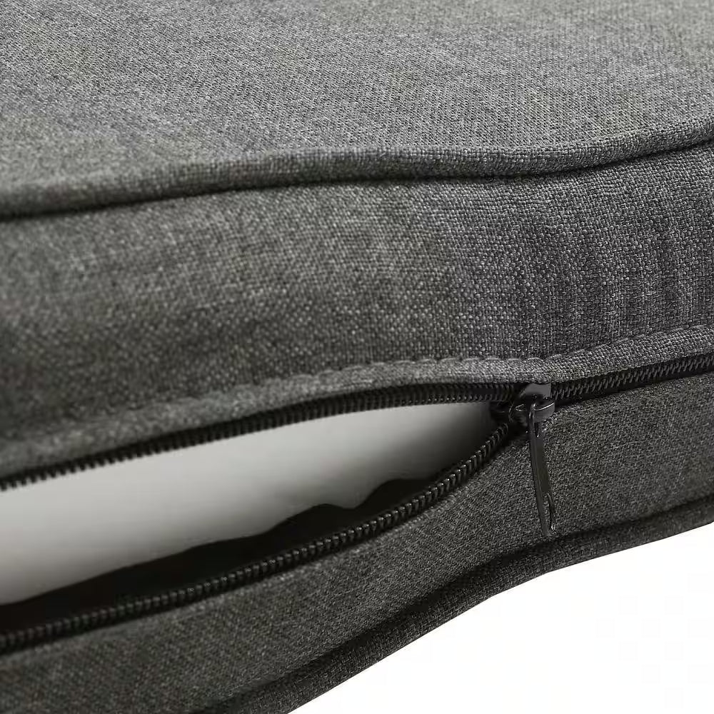 Outdoor Chair Cushions 2-Piece 19 X 20 + 23 X 24 In. Deep Seat and Backrest Cushion Set for Patio Furniture in Dark Gray