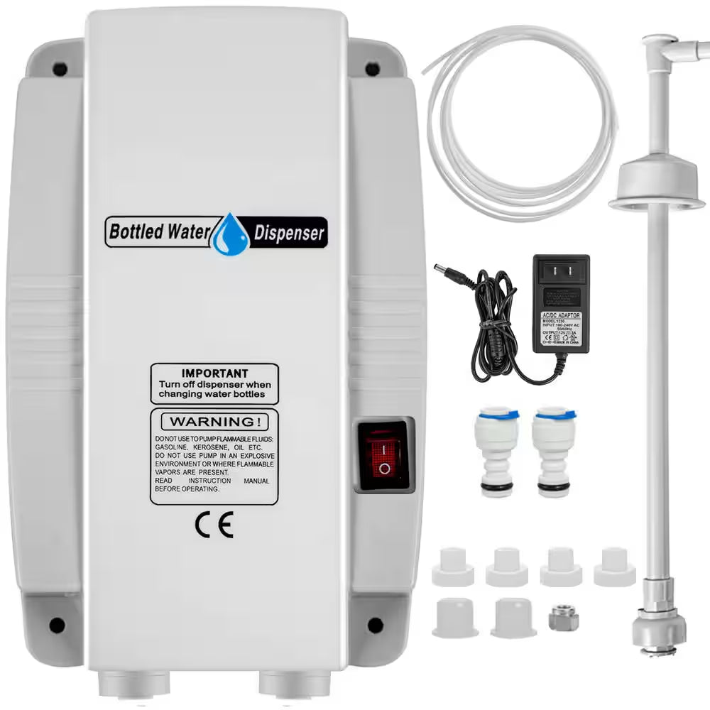 Bottled Water Dispenser Pump System, 110V 20Ft US Plug High Flow Bottled Water Pump with Single Inlet