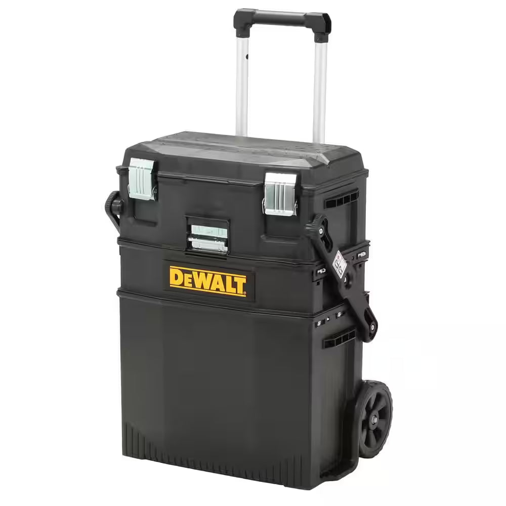16 In. 4-In-1 Cantilever Tool Box Mobile Work Center with Removable Tray