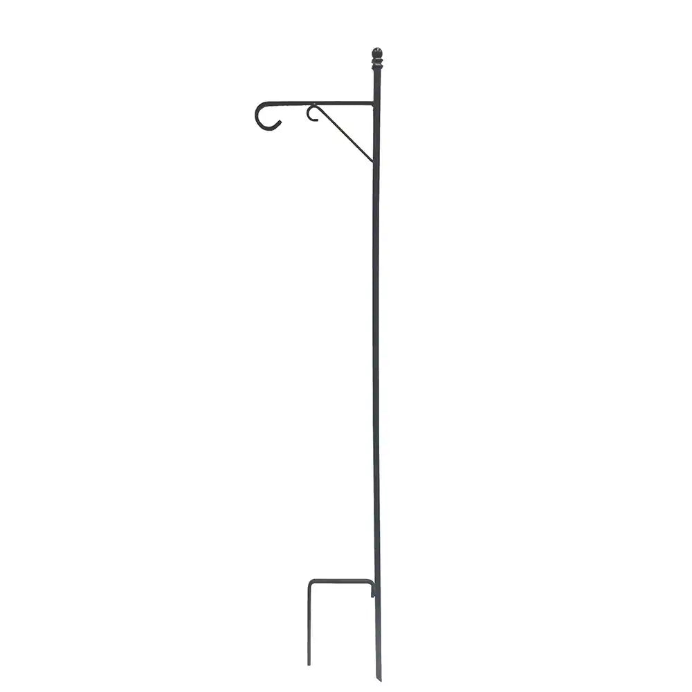 64-In Black Powder Coated Metal Traditional Shepherd'S Hook