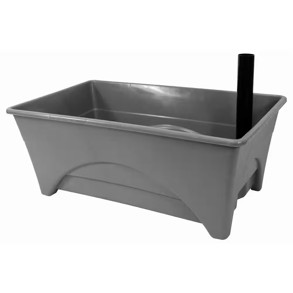 12 In. X 20 In. Slate Resin Indoor/Outdoor Start Pickin' Raised Bed Herb Grow Box, Self-Watering with Improved Aeration