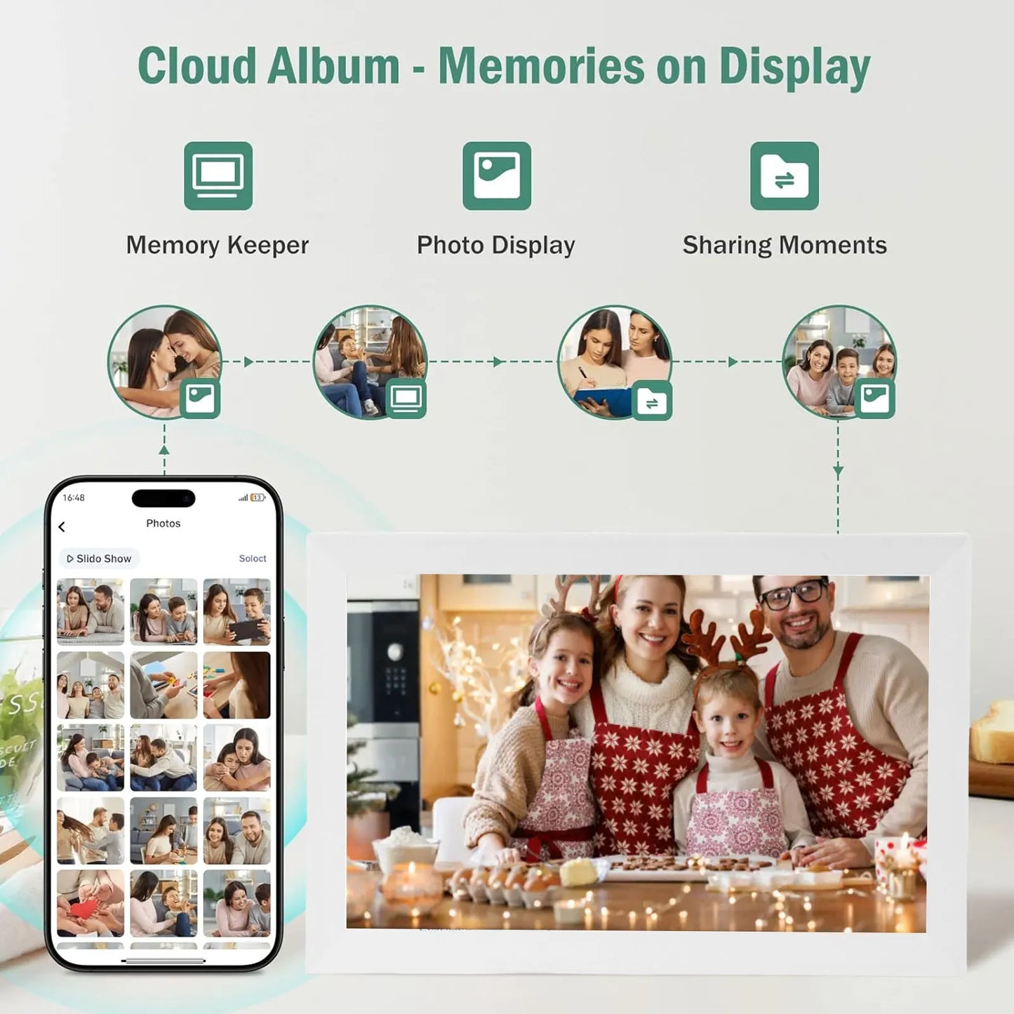 Wifi Smart Digital Calendar 15.6 Inch 1080P HD Touchscreen App Control Interactive Electronic Calendar DIY Planner Picture Frame