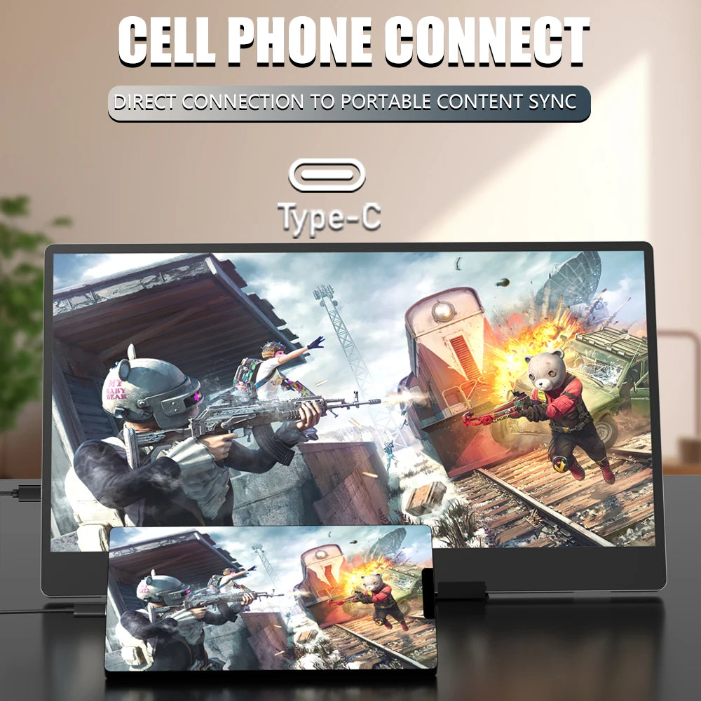 N140-S36 Portable Display 14 Inch 60Hz Resolution 1366*768 TN Panel 250Cd/㎡ Brightness 3Ms Response Portable Monitor