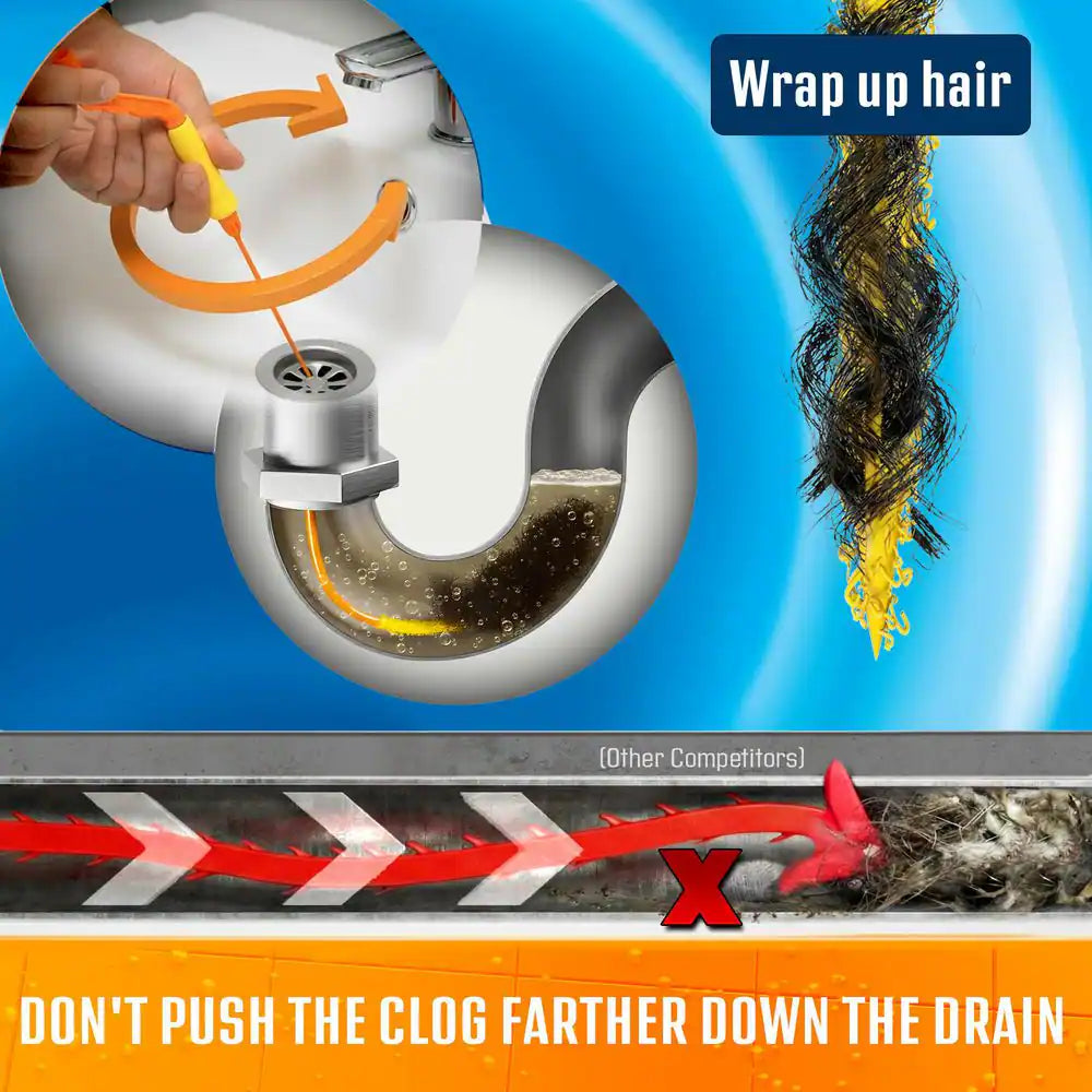 Hair Clog Tool Starter Kit for Drain Cleaning (3-Piece)