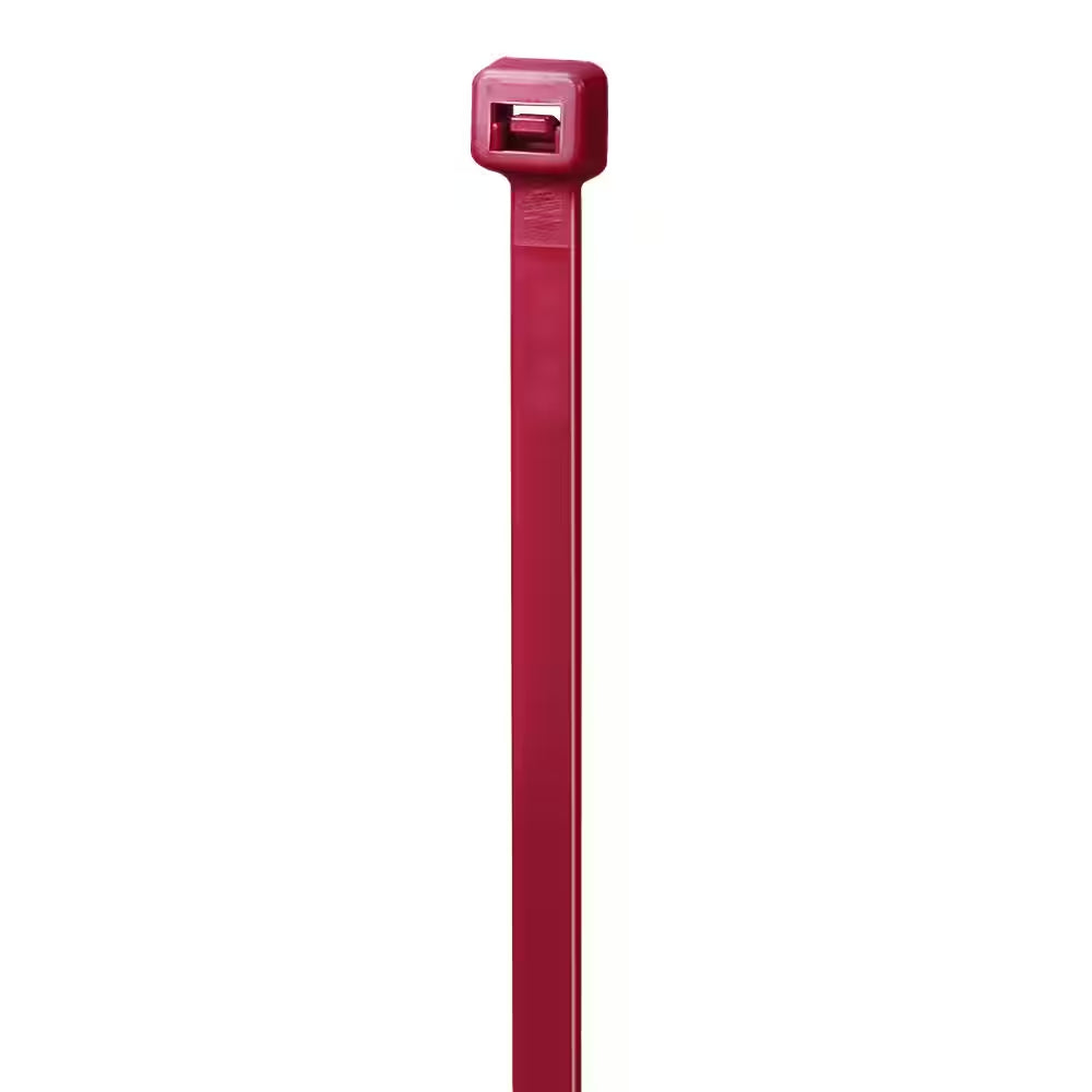 14 In. Plenum Rated UL21S HVAC Cable Zip Tie Burgundy Red 20-Pack