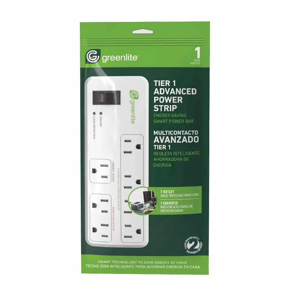 3-Ft 7 -Outlet Indoor White Power Strip