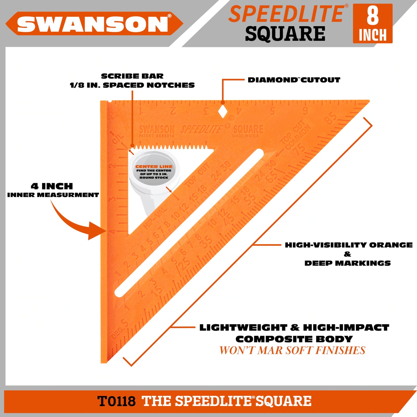 Plastic 8.0-In Speed Square