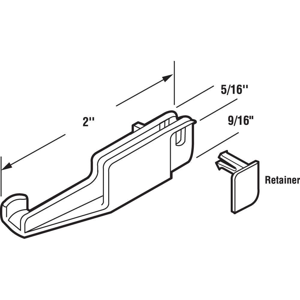 2 In. Shower Door Bottom Guide Reach Nylon Construction Bottom