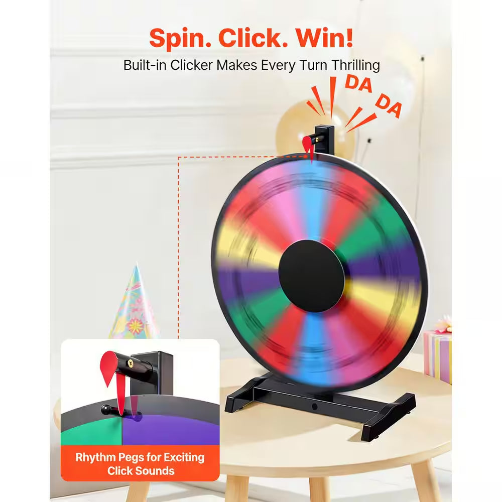 18 In. Spinning Prize Wheel, Heavy Duty Roulette Wheel with a Dry Erase and 2 Markers, Tabletop Spinner