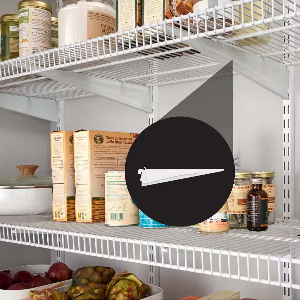 Shelftrack 12 In. X .5 In. White Shelf Bracket (9 Pieces)