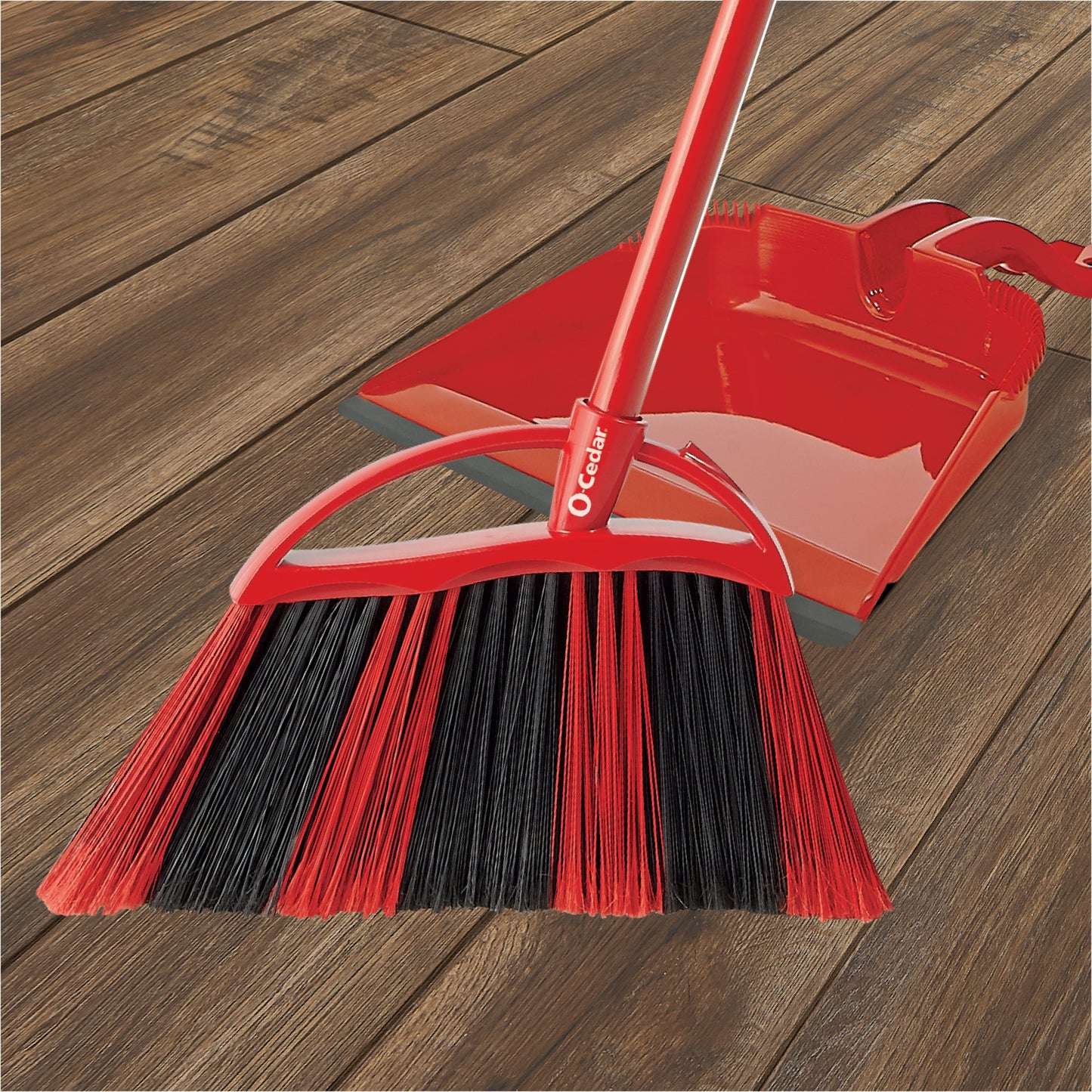 Powercorner One Sweep 13.5-In Poly Fiber Multi-Surface Angle with Dustpan Upright Broom