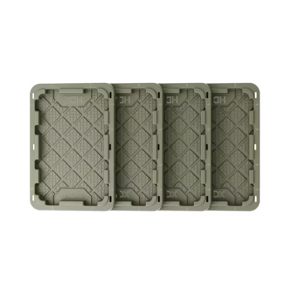 Army Green 27 Gal. Storage Tote Lid 4-Pack
